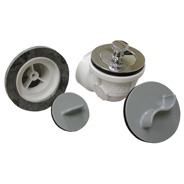 Jones Stephens Chrome Plated One-Hole Rough-In Bath Waste Kit with Friction Lift Drain and Test Kit, PVC B07072 - main